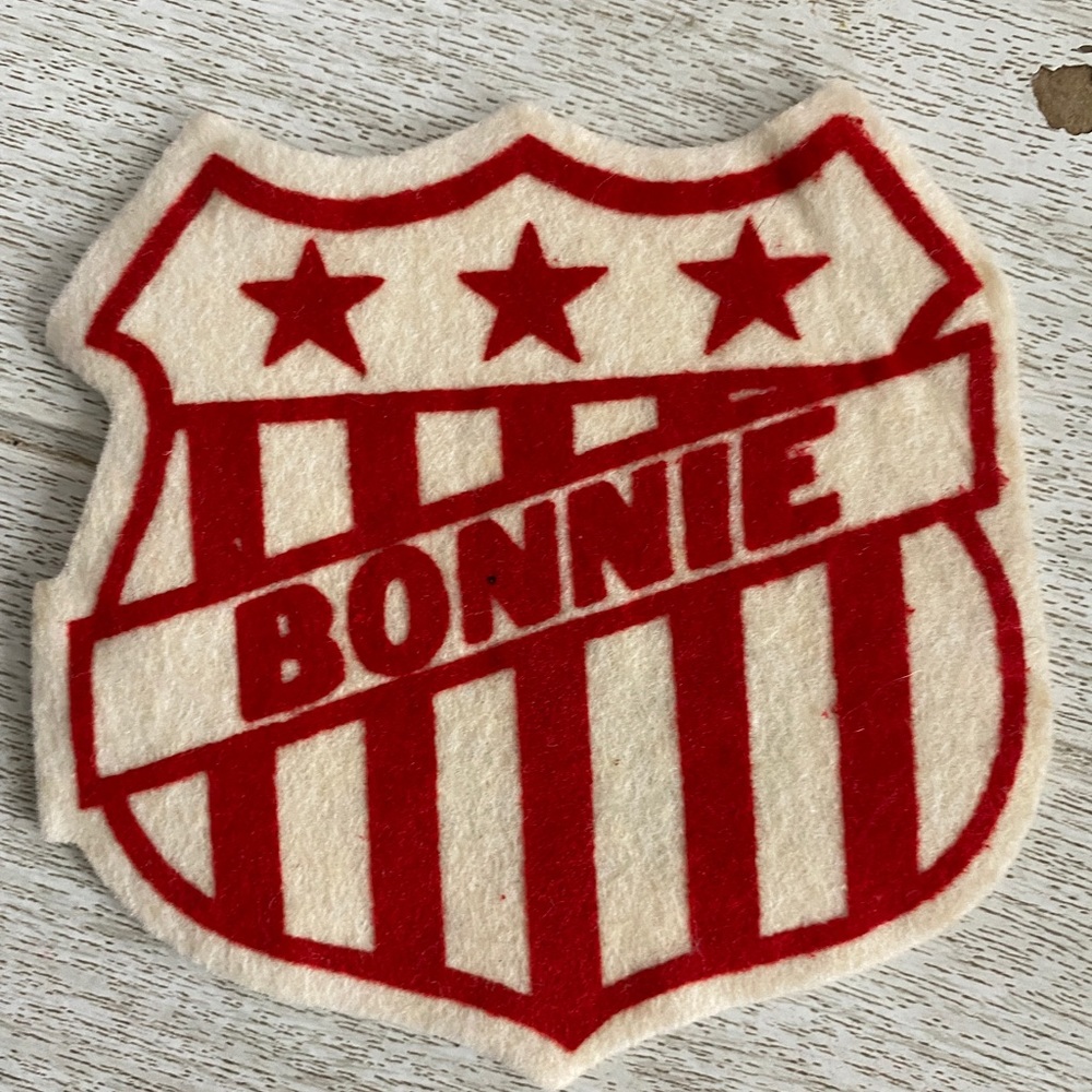 Vintage Sweater Varsity Name Patch The Felt Crafters “ Bonnie “ 1940s-50s
